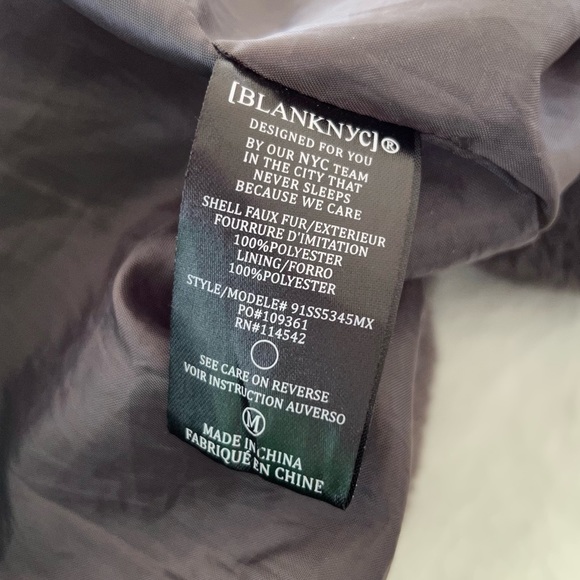 BLANK NYC Faux Fur Teddy Long Coat in Dark Grey - Picture 3 of 7